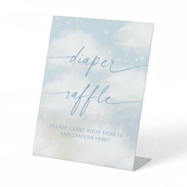 On Cloud 9 Diaper Raffle Vibrant Blue Pedestal Sign