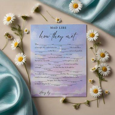 On Cloud 9 How They Met Bridal Libs Game Invitations