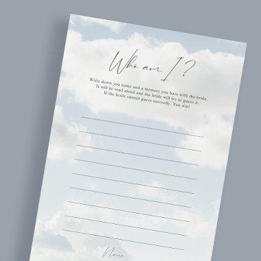 On Cloud 9 Who Am I Bridal Shower Game Invitations