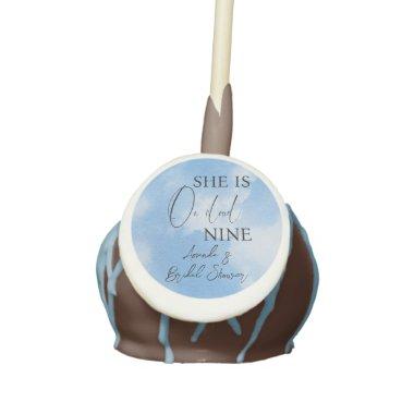 On Cloud Nine 9 Calligraphy Blue  Cake Pops