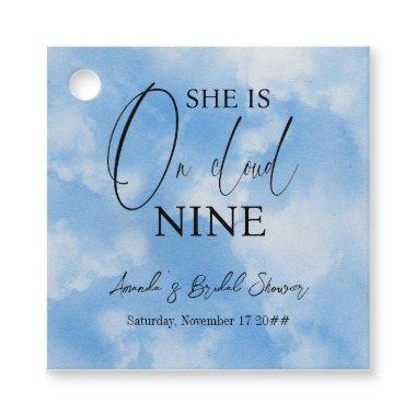 On Cloud Nine 9 Calligraphy Blue  Favor Tags