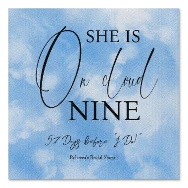 On Cloud Nine 9 Sky Blue Watercolor Bridal Shower Sign