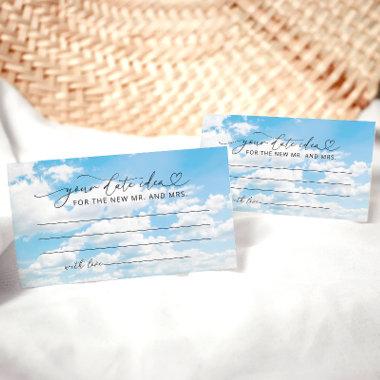 On Cloud Nine Bridal Shower Date Night Ideas Enclosure Invitations