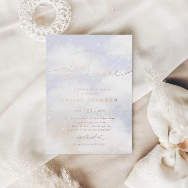 On Cloud Nine Bridal Shower Foil Invitations