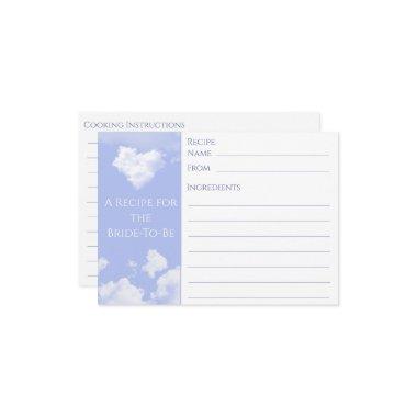 On Cloud Nine Elegant Bridal Shower Recipe Invitations