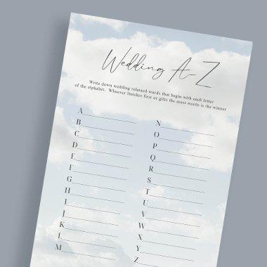 On Cloud Wedding A-Z Alphabet Game Invitations