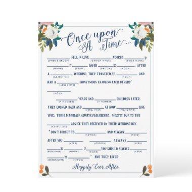 Once Upon A Time Love Story Bridal Libs Game Invitations