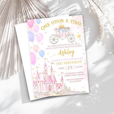 Once Upon a Time Magical Princess Castle Birthday Invitations