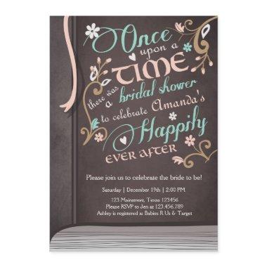 Once Upon a Time Storybook Bridal shower Pink Invitations