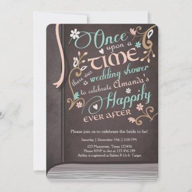 Once Upon a Time Storybook Wedding Shower Pink Invitations