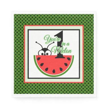 One in a Melon Picnic Ant with Watermelon Napkins
