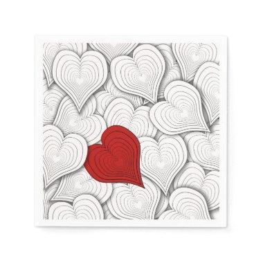 Onion Hearts Whimsical Illustration Paper Napkins