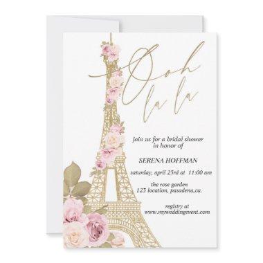 Ooh La La, Paris theme, Bridal Shower,Eiffel Tower Invitations