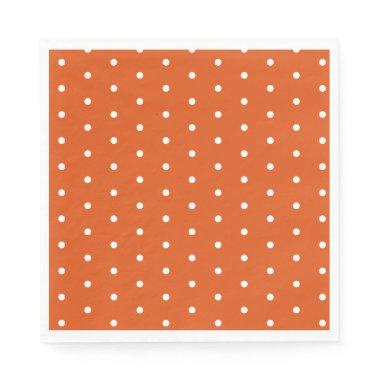 Orange and White Polka Dot Napkins