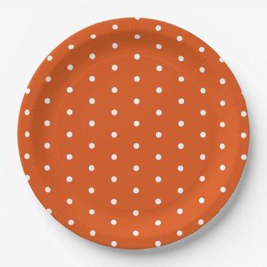 Orange and White Polka Dot Paper Plates