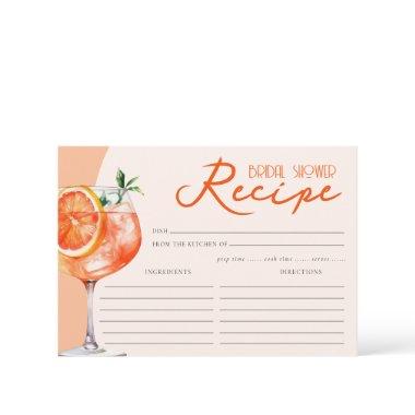 Orange Aperol Spritz Bridal Shower Recipe 2 Enclosure Invitations