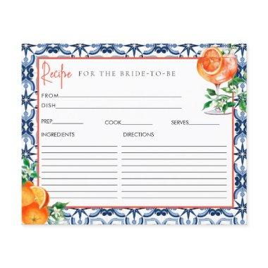 Orange Aperol Spritz Bridal Shower Recipe Invitations