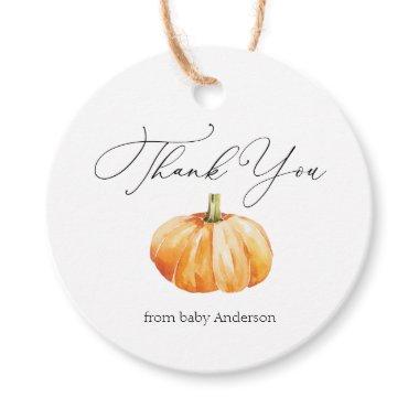 Orange Autumn Pumpkin Thank You Favor Tags