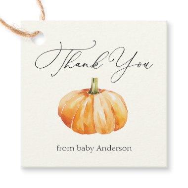 Orange Autumn Pumpkin Thank You Favor Tags