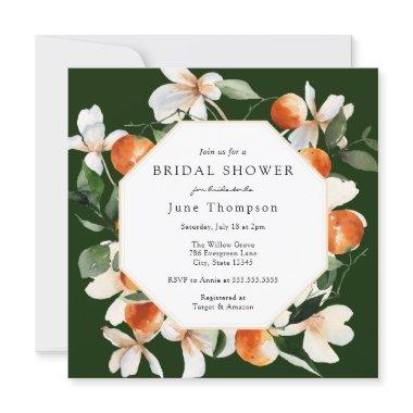 Orange Blossoms and Clementines Bridal Shower Invi Invitations