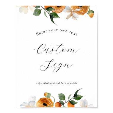 Orange Blossoms Custom Text Sign