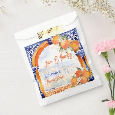 Orange blue azulejo Spanish  favors Favor Bag