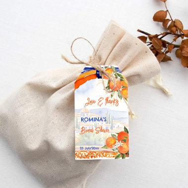 Orange blue azulejo talavera tiles  gift tags