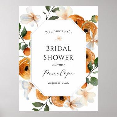 Orange Bridal Shower Welcome Sign