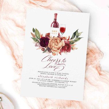 Orange Burgundy Floral Wine Tasting
