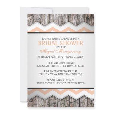 Orange Chevron & Wood Rustic