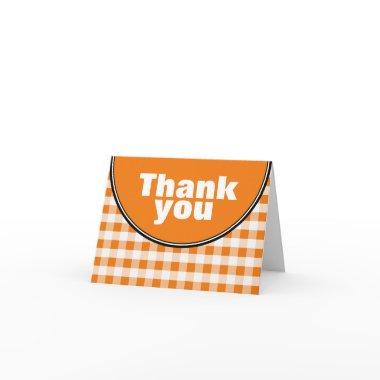 Orange Circle Gingham custom Thank You