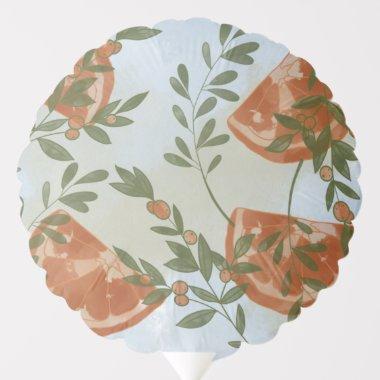 Orange Citrus and Greenery Balloon