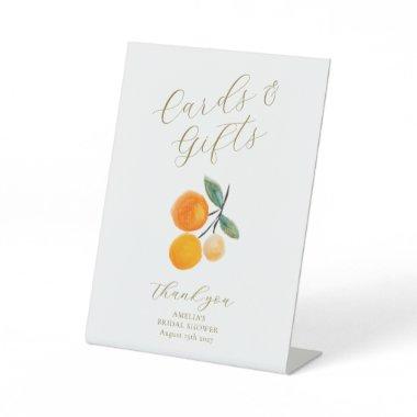 Orange Citrus Bridal Shower Custom Invitations Gifts Pedestal Sign