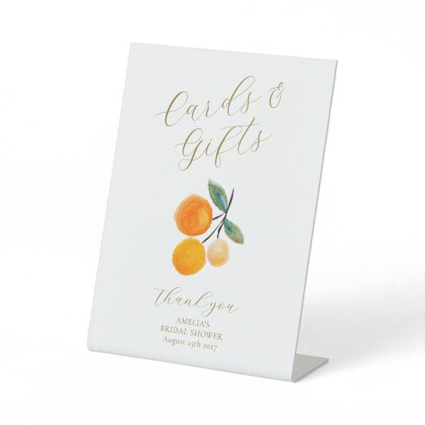 Orange Citrus Bridal Shower Custom Invitations Gifts Pedestal Sign