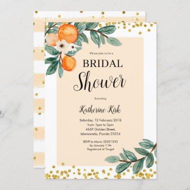 Orange Citrus Bridal Shower Invitations