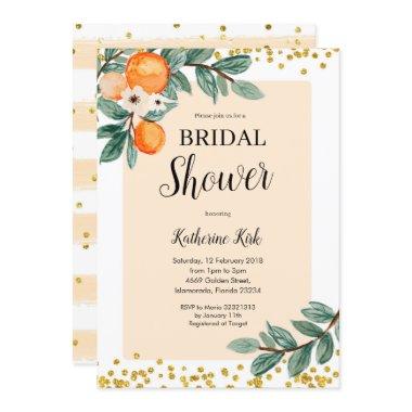 Orange Citrus Bridal Shower Invitations