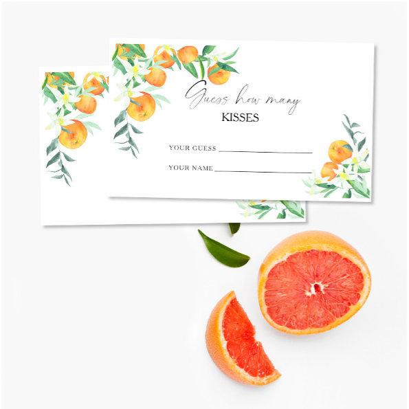 Orange citrus - guess how many kisses bridal game enclosure