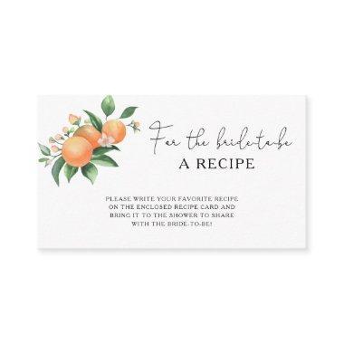 Orange Citrus - Recipe for the bride to be Enclosure Invitations