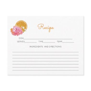 Orange Citrus Theme Pink Floral Recipe Enclosure