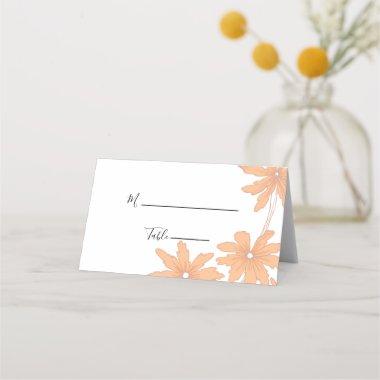 Orange Daisies on White Floral Wedding Place