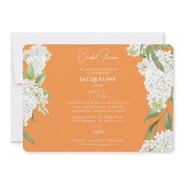 Orange Dripping White Hydrangeas