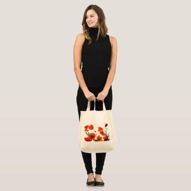 Orange Floral Watercolor Bright Weddings Bridal Tote Bag