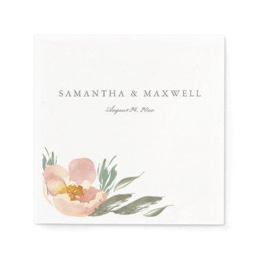 Orange Floral Watercolor Template Napkins