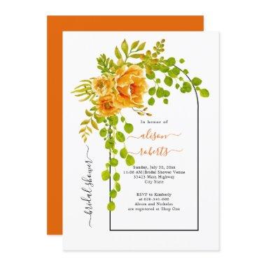 Orange flowers and arch wedding
