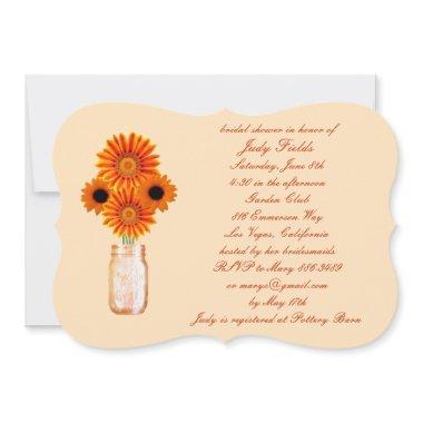 Orange Flowers Mason Jar