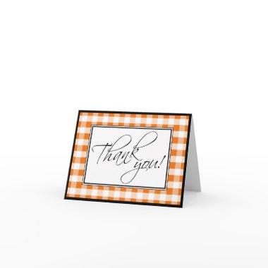 Orange Gingham Custom Thank You