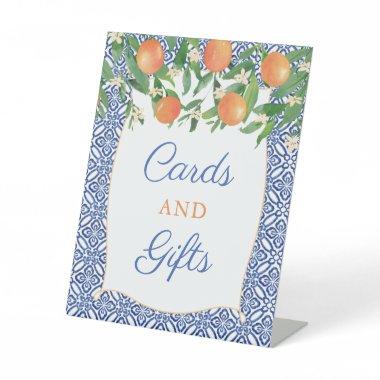Orange Groves Shower  and Gifts Pedestal Sign