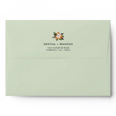 Orange Little Cutie Baby Shower Address Envelope