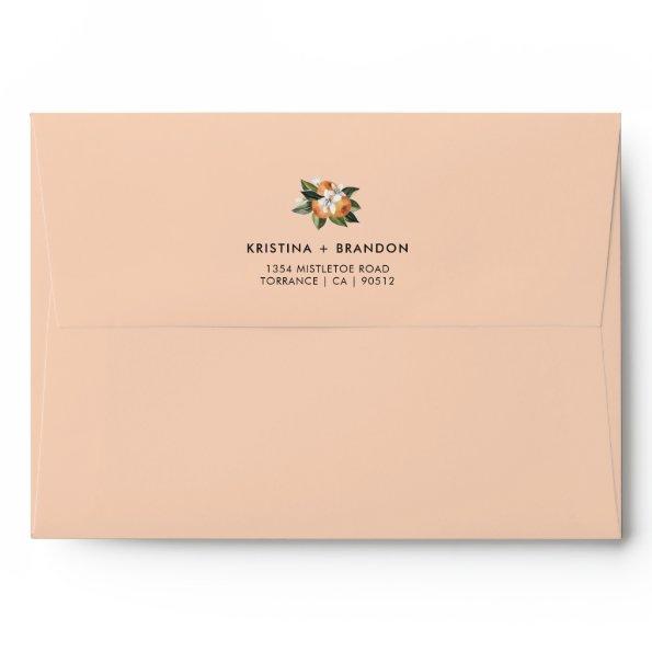 Orange Little Cutie Baby Shower Address Envelope