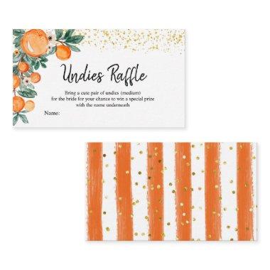 Orange main squeeze Bridal shower Undies Raffle Enclosure Invitations